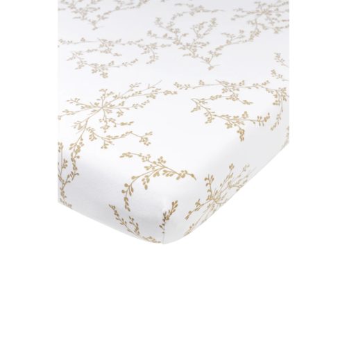 Gumis lepedő babaágyba - Bézs Ágak - 60x120