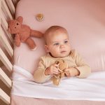 Gumis lepedő babaágyba - Púderrózsaszín - 40x90