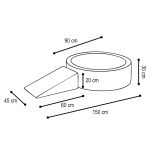 Labdamedence Háromszög Elemmel - Prémium Kordbársony - Több színben