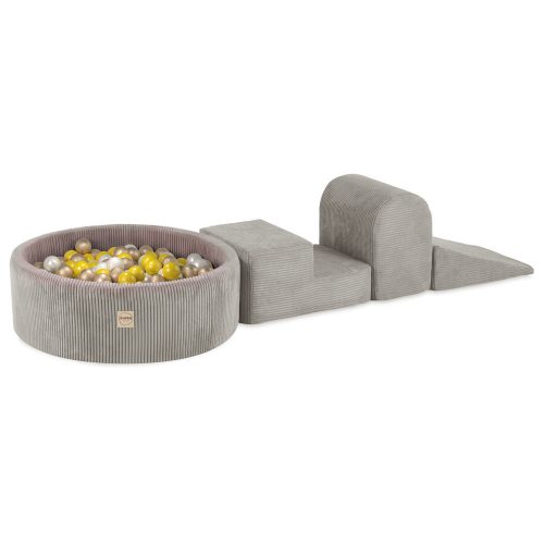 Labdamedence Játszótérrel - Prémium Kordbársony - Több színben