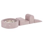 Labdamedence Játszótérrel - Prémium Kordbársony - Több színben