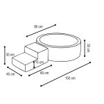 Labdamedence Lépcsővel - Prémium Kordbársony - Több színben