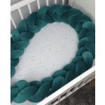 Prémium velúr fonott rácsvédő - Smaragdzöld