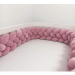 Prémium velúr fonott rácsvédő - Piszkosrózsaszín (Négyes fonat)