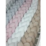 Prémium velúr fonott rácsvédő - Púderrózsaszín (Négyes fonat)